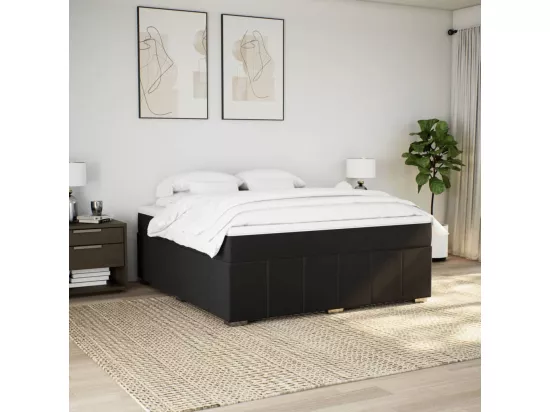 Sommier à lattes de lit avec matelas Noir 180x200 cm Tissu