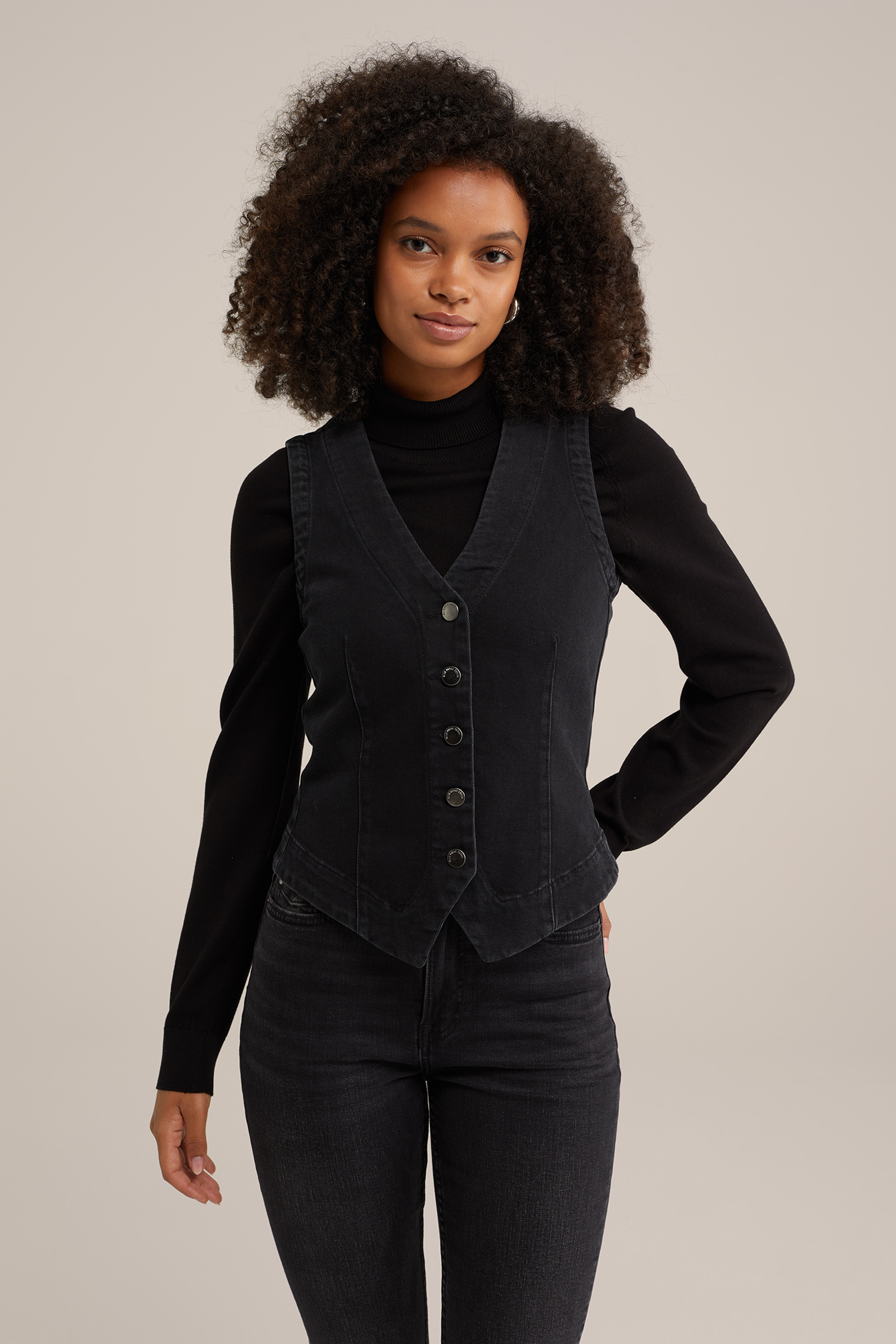 denim gilet Blue Ridge Zwart