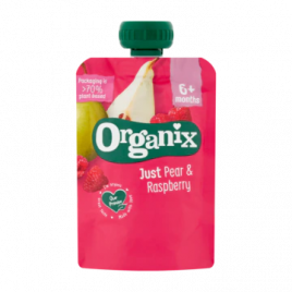Organix Peer en framboos knijpfruit (vanaf 6 maanden)