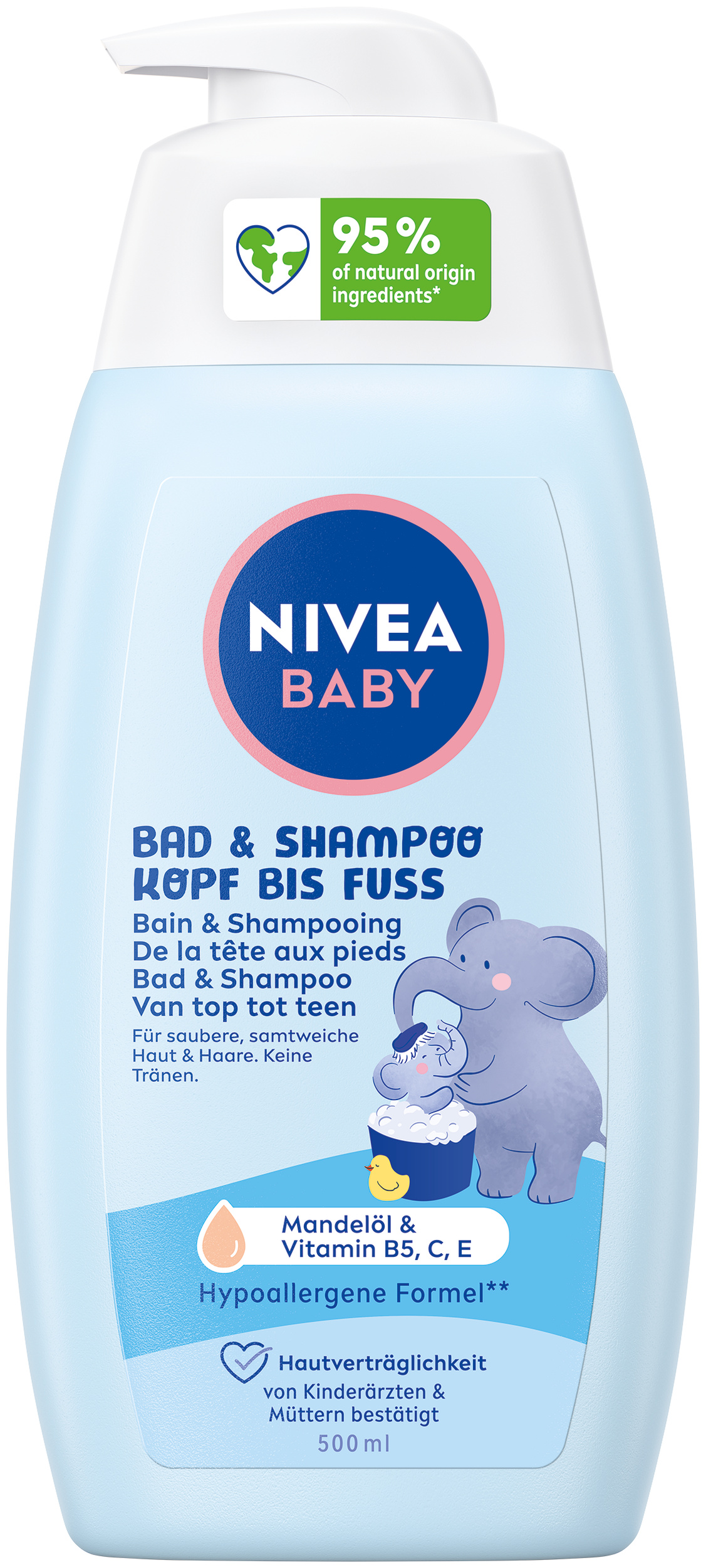 Nivea BABY Bad & Shampoo Kopf bis Fuss Fl 500 ml