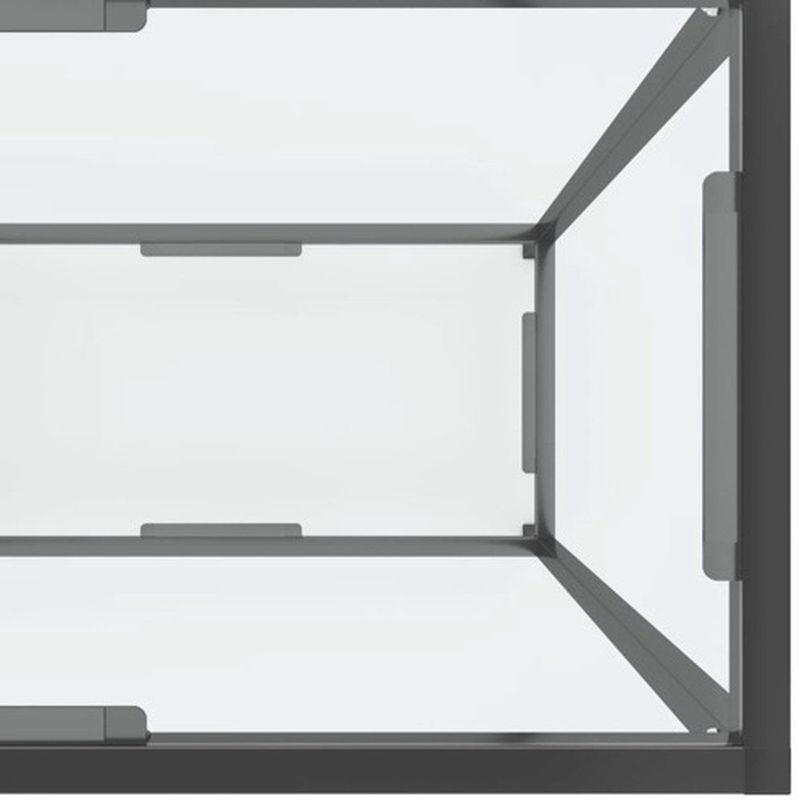 Bijzettafel - Transparant - Gehard Glas en Gepoeerd Staal - Extra Opbergruimte