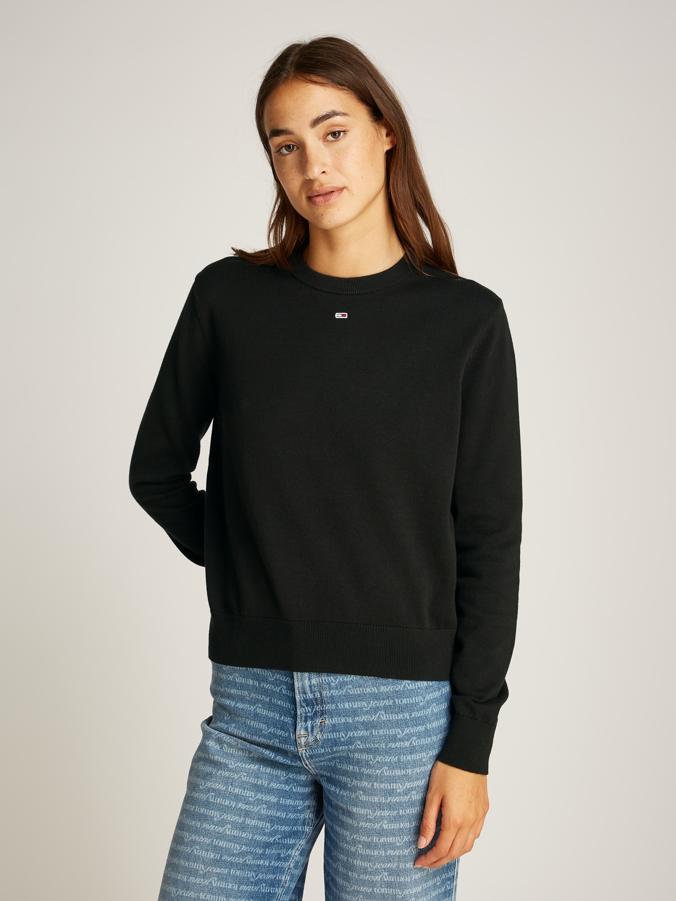 Tommy Jeans Curve Rundhalspullover »TJW ESSENTIAL CREW SWEATER EXT« in Grossen Grössen, Rundhals