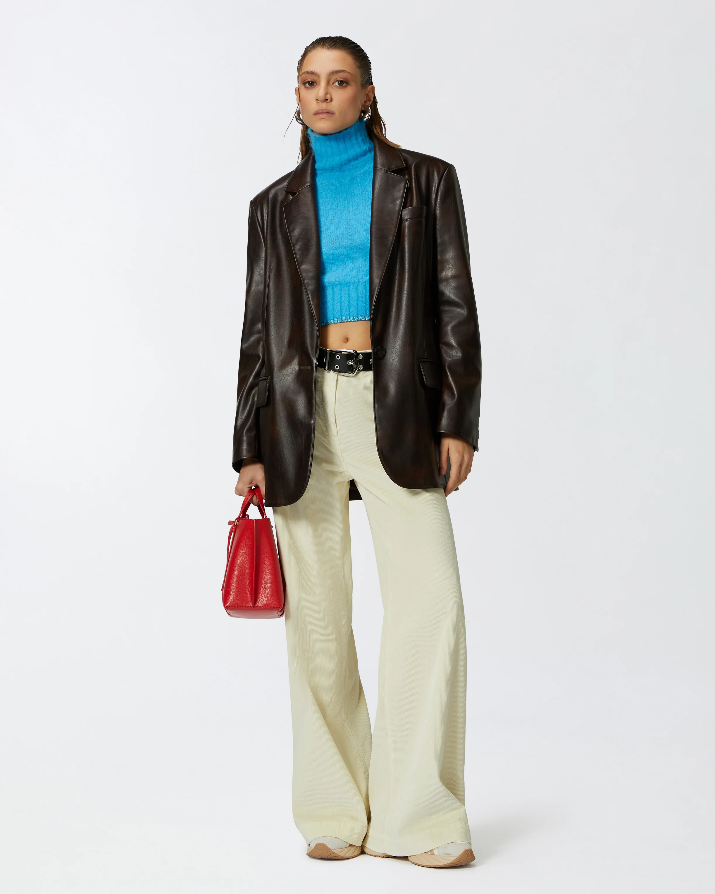 Crop top sans manches | Bleu