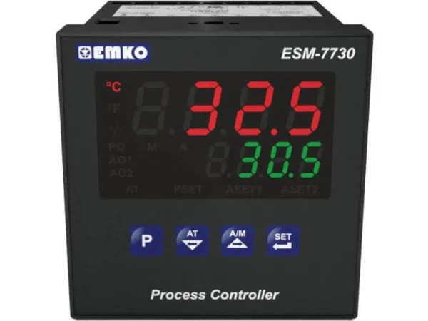 Emko ESM-7730.2.20.0.1/01.02/0.0.0.0 2-punkt, P, PI, PD, PID Universalregulator Pt100, L, J, K, R, S, T, B, E, N, C -200 til 1700 °C Relæ 5 A, SSR (L x B x H)