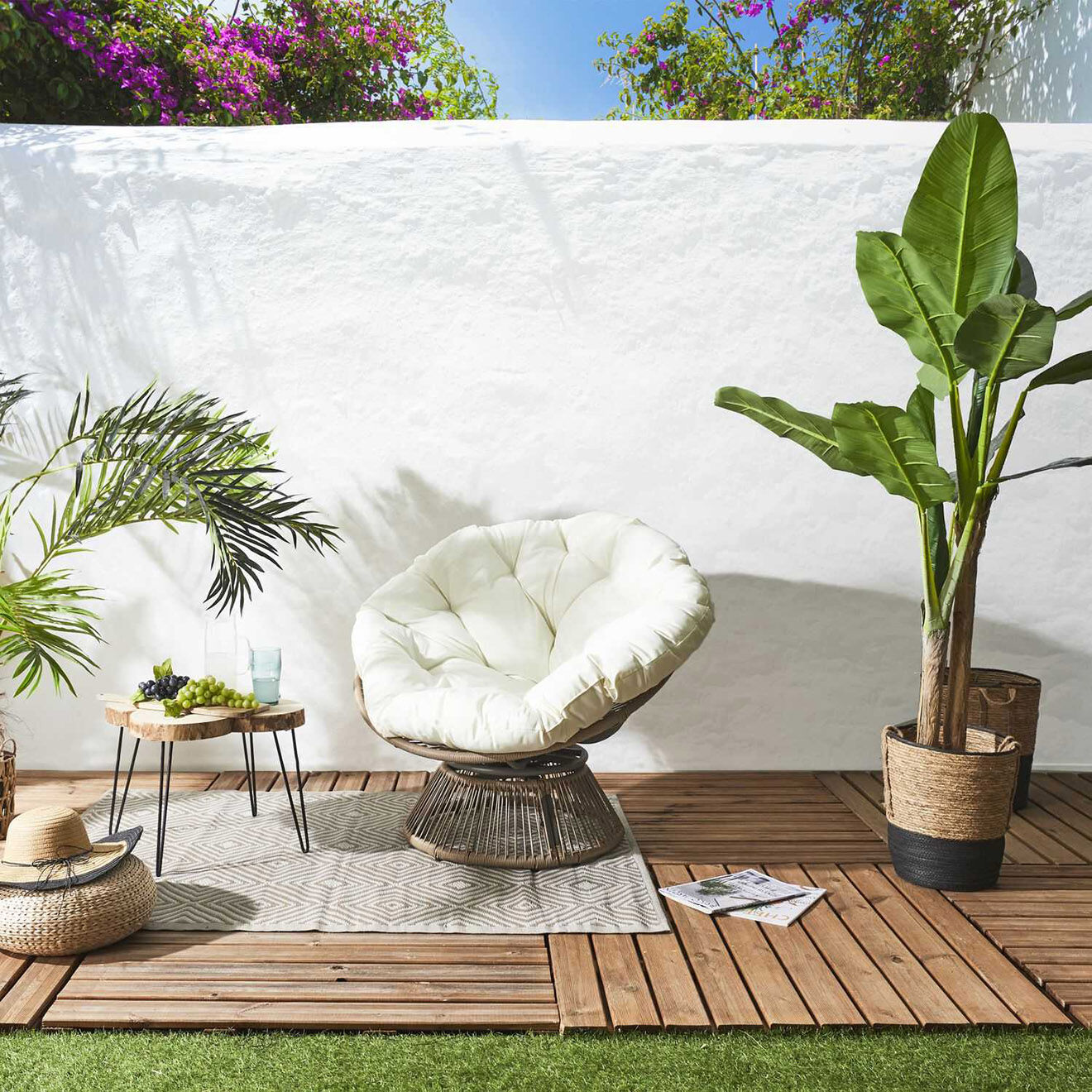 Home Deco Factory Fauteuil Cancun filaire naturel - 96x77x86 cm