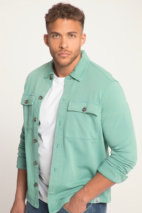 STHUGE Sweat-Hemd, Overshirt, acid washed, Langarm, bis 8 XL
