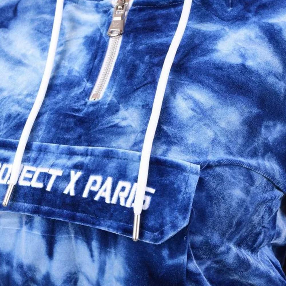 Project X Paris Sweat à Capuche Bleu Femme Project X Paris Tie & Dye