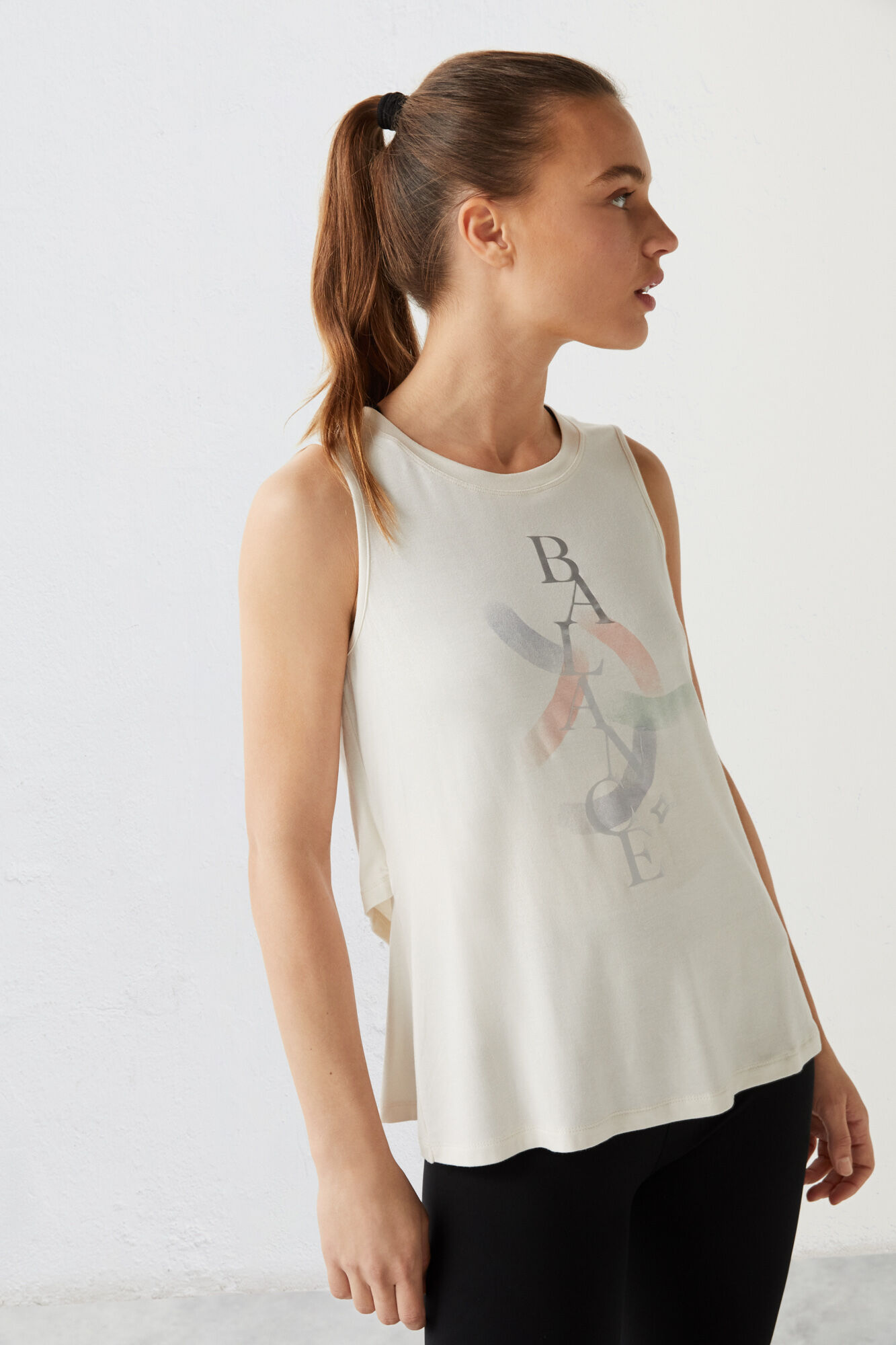 Regata de viscose ECOVERO, branco - bege