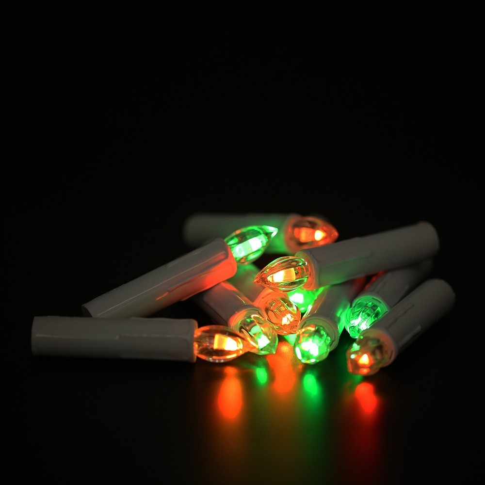 (10er Set) 10cm LED Weihnachtsbaum Kerzen Christbaum Beleuchtung inkl. Fernbedienung (Batteriebetrieben) - Bunt