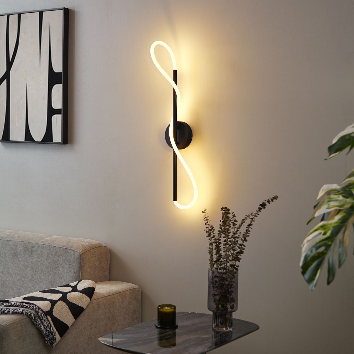 Moderne plafondlamp zwart incl. LED 3-staps dimbaar - Keri
