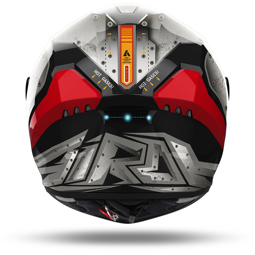 Airoh - Casque Connor Bot Gris brillant / Noir / Rouge