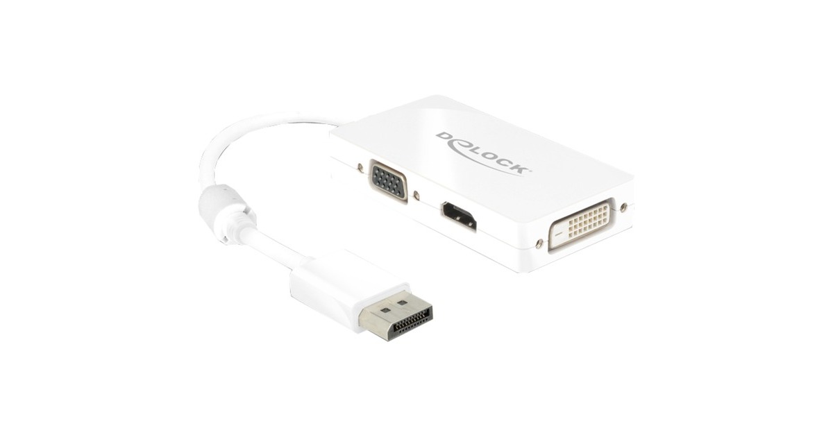 DeLOCKDisplayPort > VGA/HDMI/DVI adapter  (Wit, 0,16 meter)
