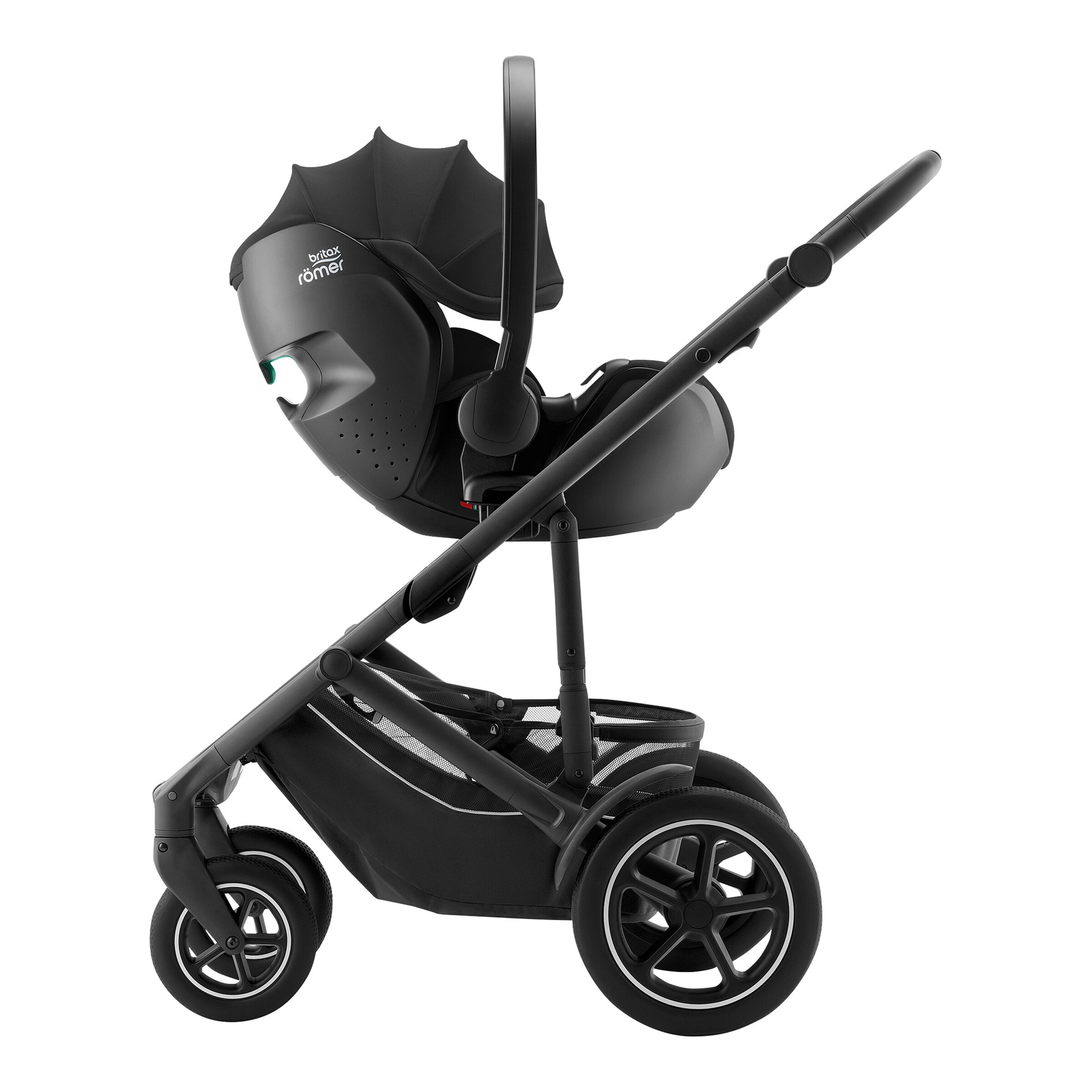 Britax Römer - Britax Römer Diamond Kombikinderwagen SMILE 5Z STYLE Travel-Set inkl. Babyschale BABY-SAFE PRO und Isofix-Basis VARIOBASE 5Z space black / carbon black