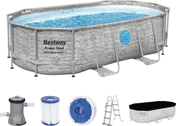 Bestway Power Steel Swim Vista II 427 x 250 x 100 cm - Ny Model!