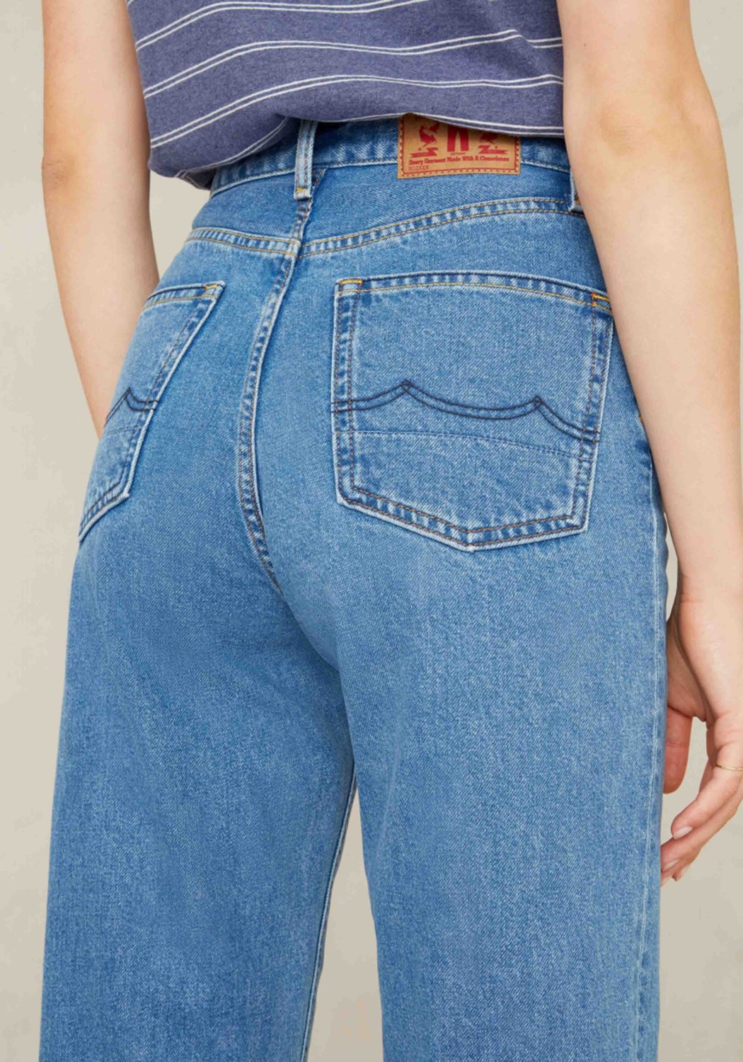 Kings Of Indigo Jeans Liora Cropped Clean Holo Mid Vintage