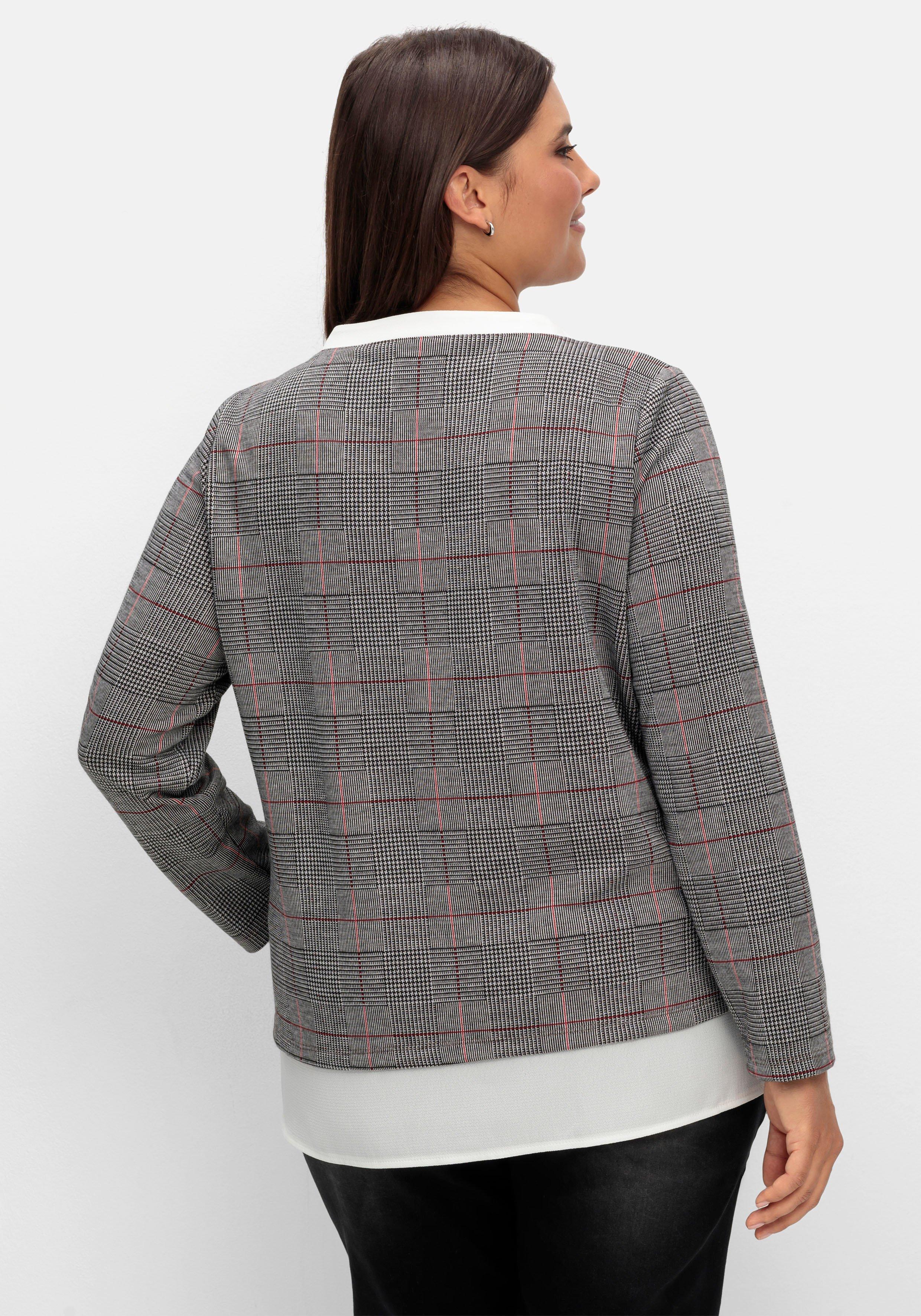Kariertes Langarmshirt in Layeringoptik