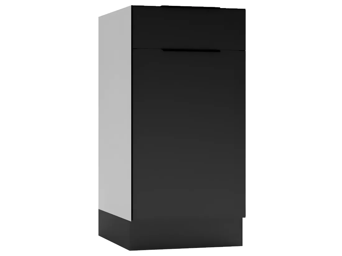 Cuisine complète Mona 8 éléments couleur noir avec plan de travail inclus - Longueur 180/240 cm