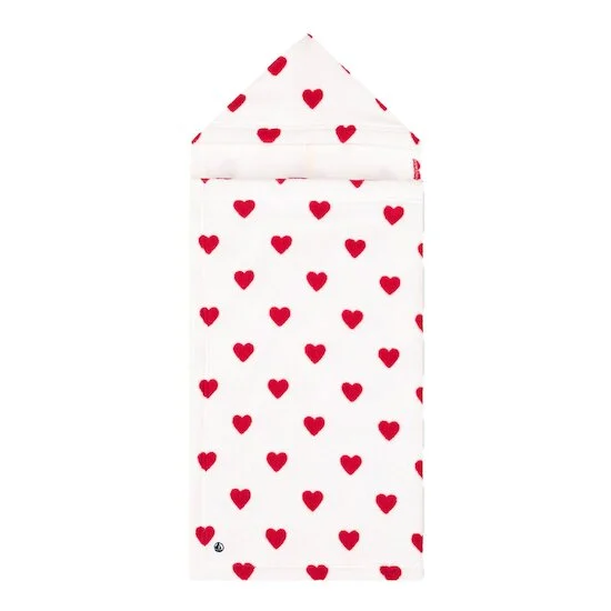 Cape de bain cœurs en éponge   Rouge/Blanc        Taille unique   de               Petit Bateau