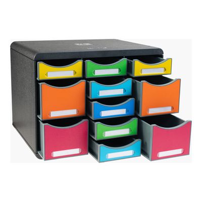 Exacompta Iderama - Module de classement 11 tiroirs - arlequin/noir