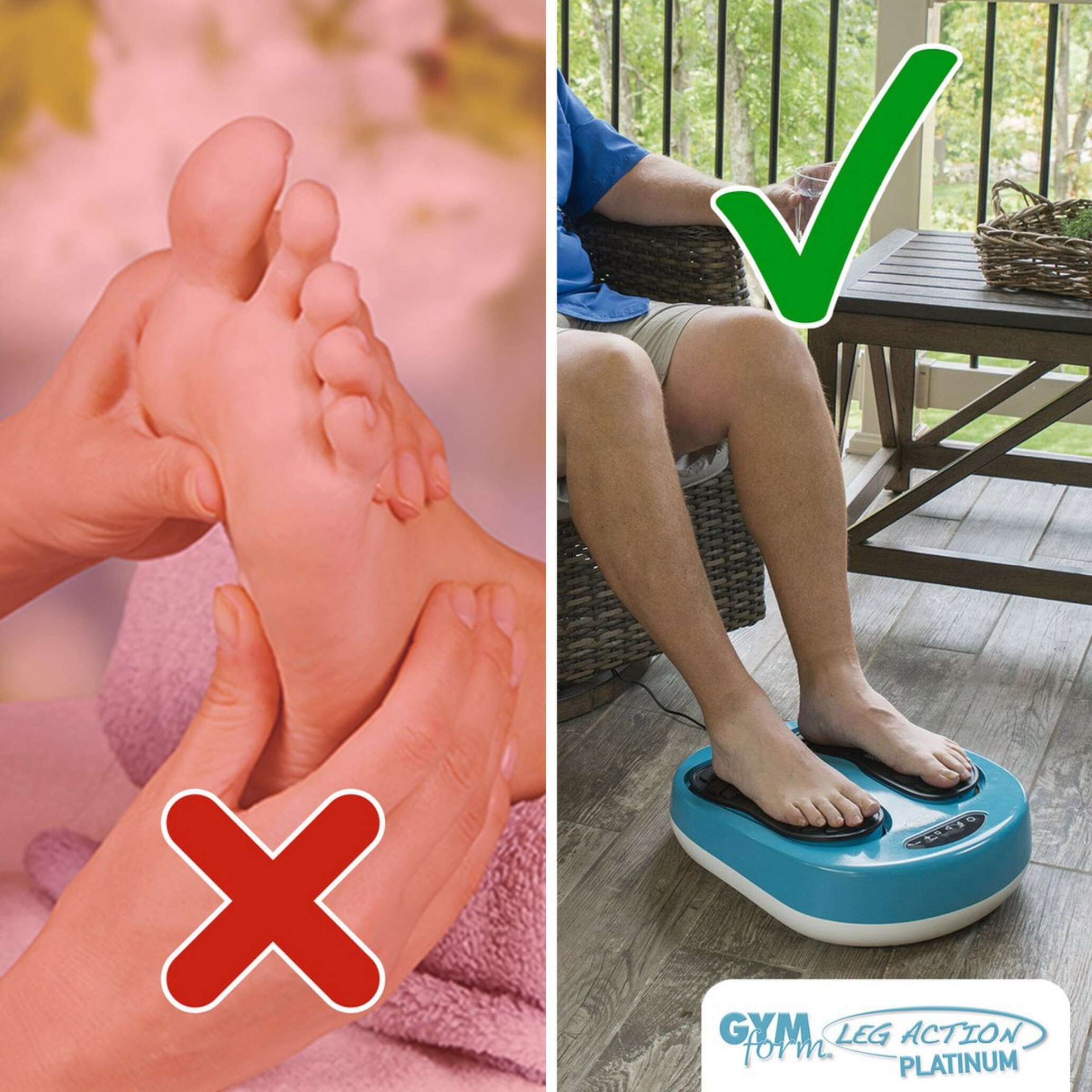 Gymform® Shiatsu Fußmassagegerät und Beinmassagegerät Leg Action Platinum