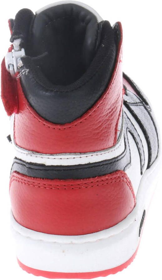 Hip leren sneakers rood zwart wit