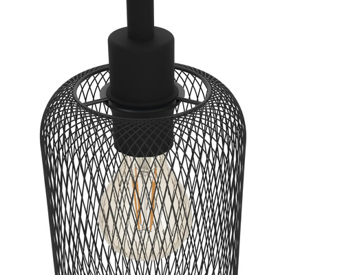 Hanglamp, 3-lichts, HxL 110x74 cm, zwart