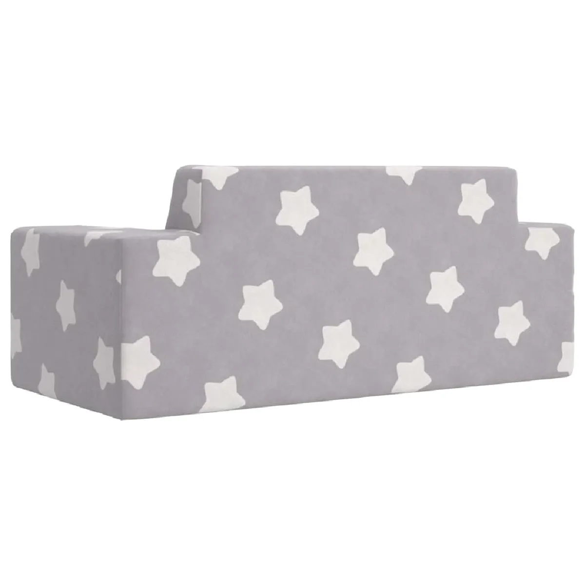 vidaXL Canapé enfants 2 places Gris clair étoiles