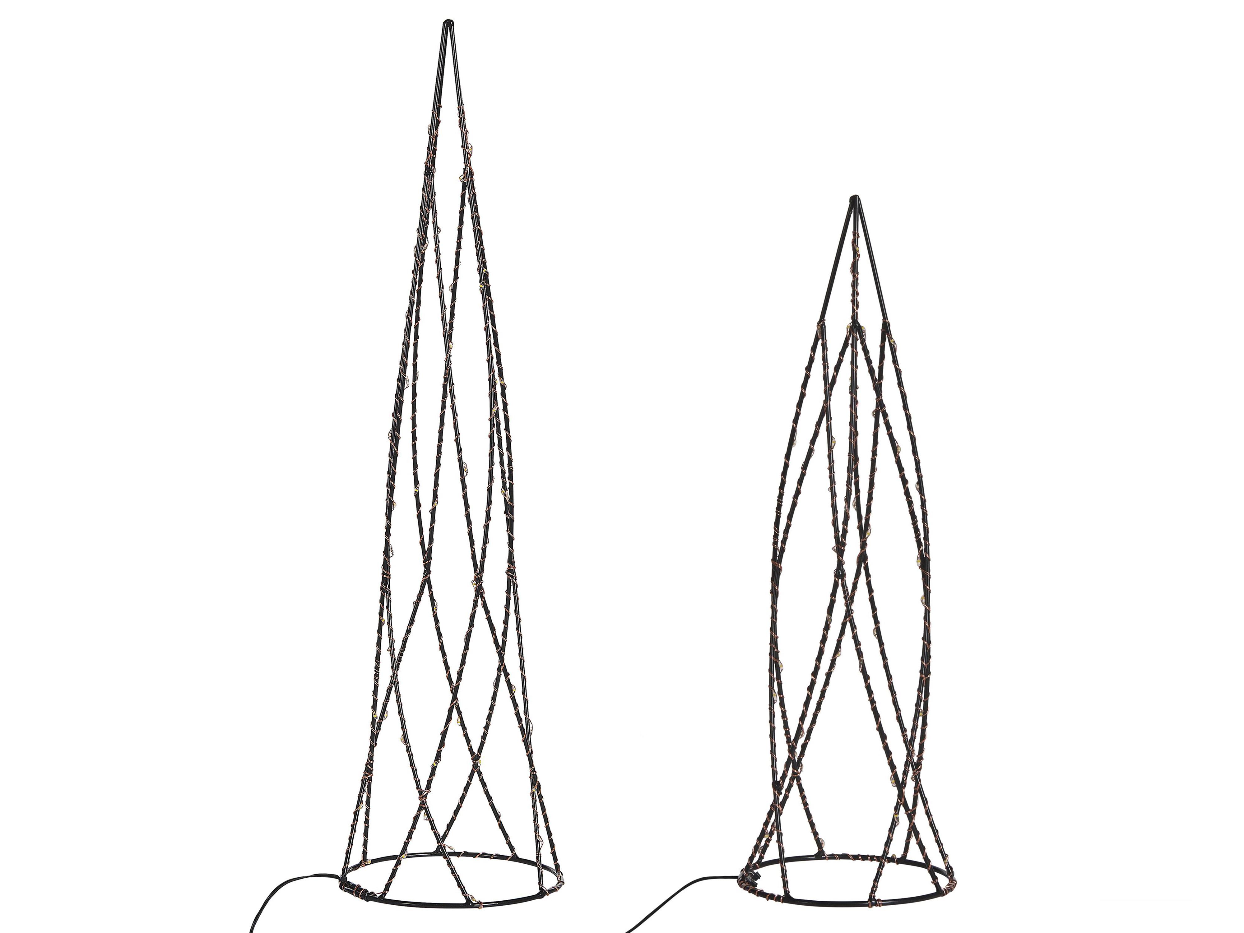Set van 2 kerstdecoraties LED NEIDEN Kerstboom 52/38 cm Zilver