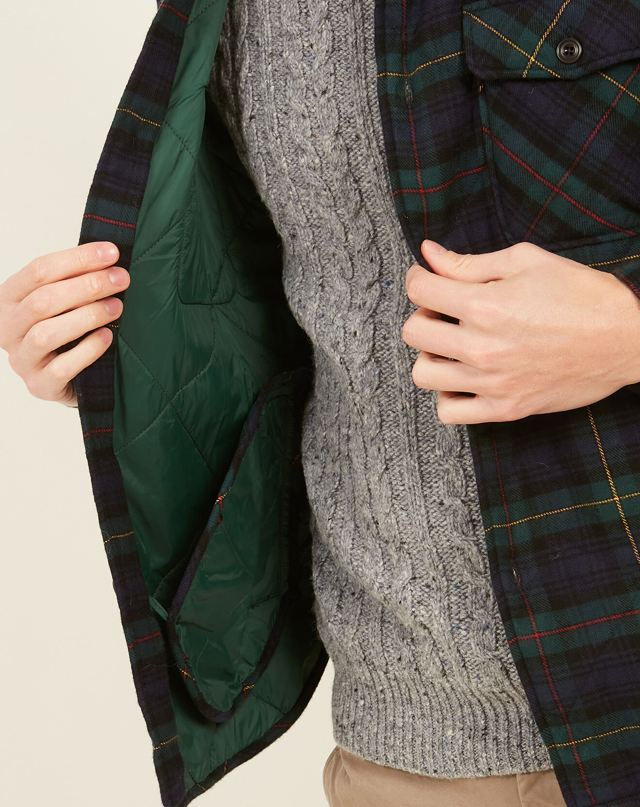 Hartford Veste Surchemise regular Peter à carreaux navy/bleu/vert/rouge