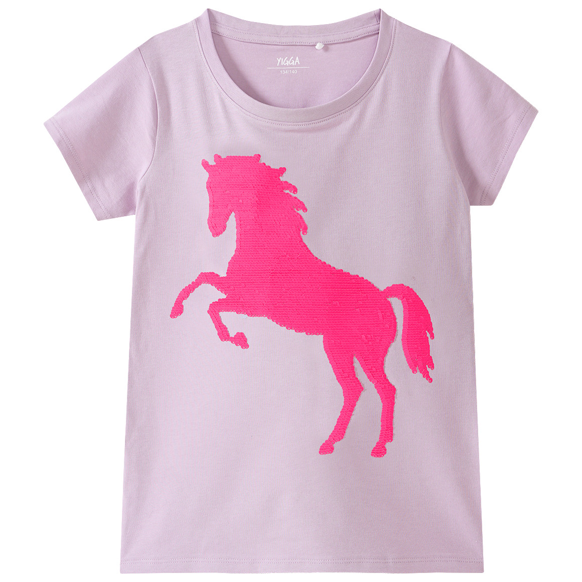 Yigga Mädchen T-Shirt mit Wendepailletten helllila