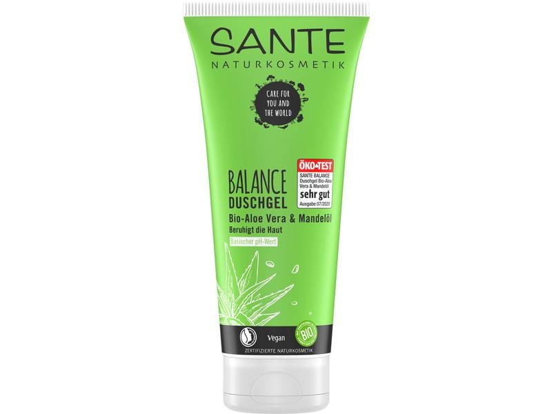 SANTE Duschgel Balance Bio-Aloe und Mandelöl 200 ml Natürliches Duschmittel für die sanfte Reinigung
