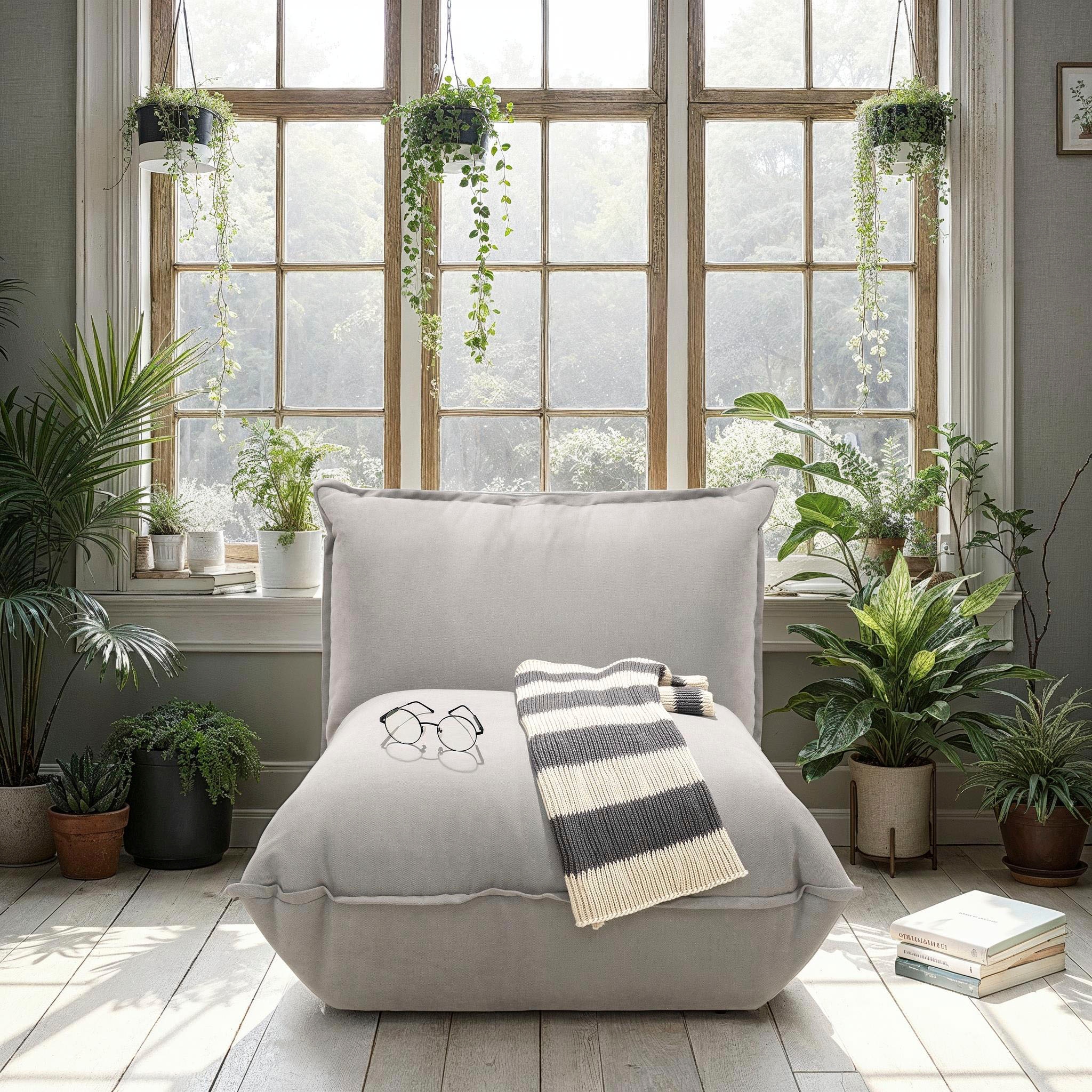 DOMO collection Sessel »Nantes Loungesessel, Wohlfühlsessel mit 360° Drehfunktion« hochwertig gepolstert mit Federkern, Struktur weich, grau