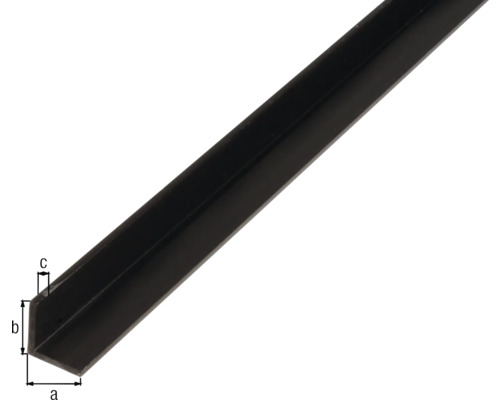 PVC hoekprofiel, zwart, 10x10x1 mm, 2 m