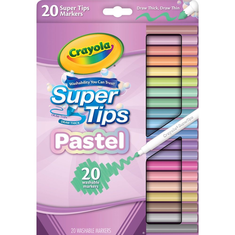Crayola Super Tips Pastell 20 abwaschbare Filzstifte