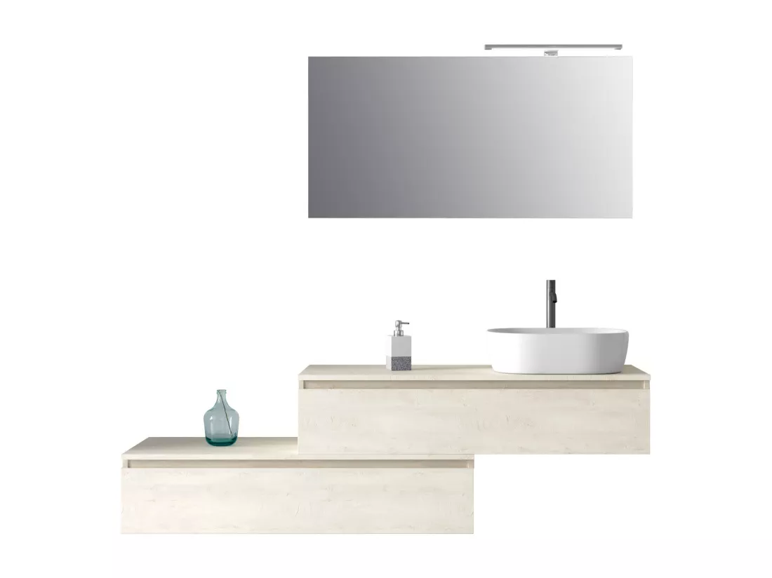 Composition double vasque 9 pieces ASTRA chene alaska