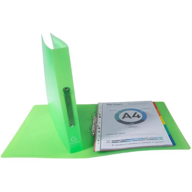 Classeur 2 anneaux plastifié Exacompta Kreacover® personnalisable A4 maxi - Dos 4 cm couleurs assorties
