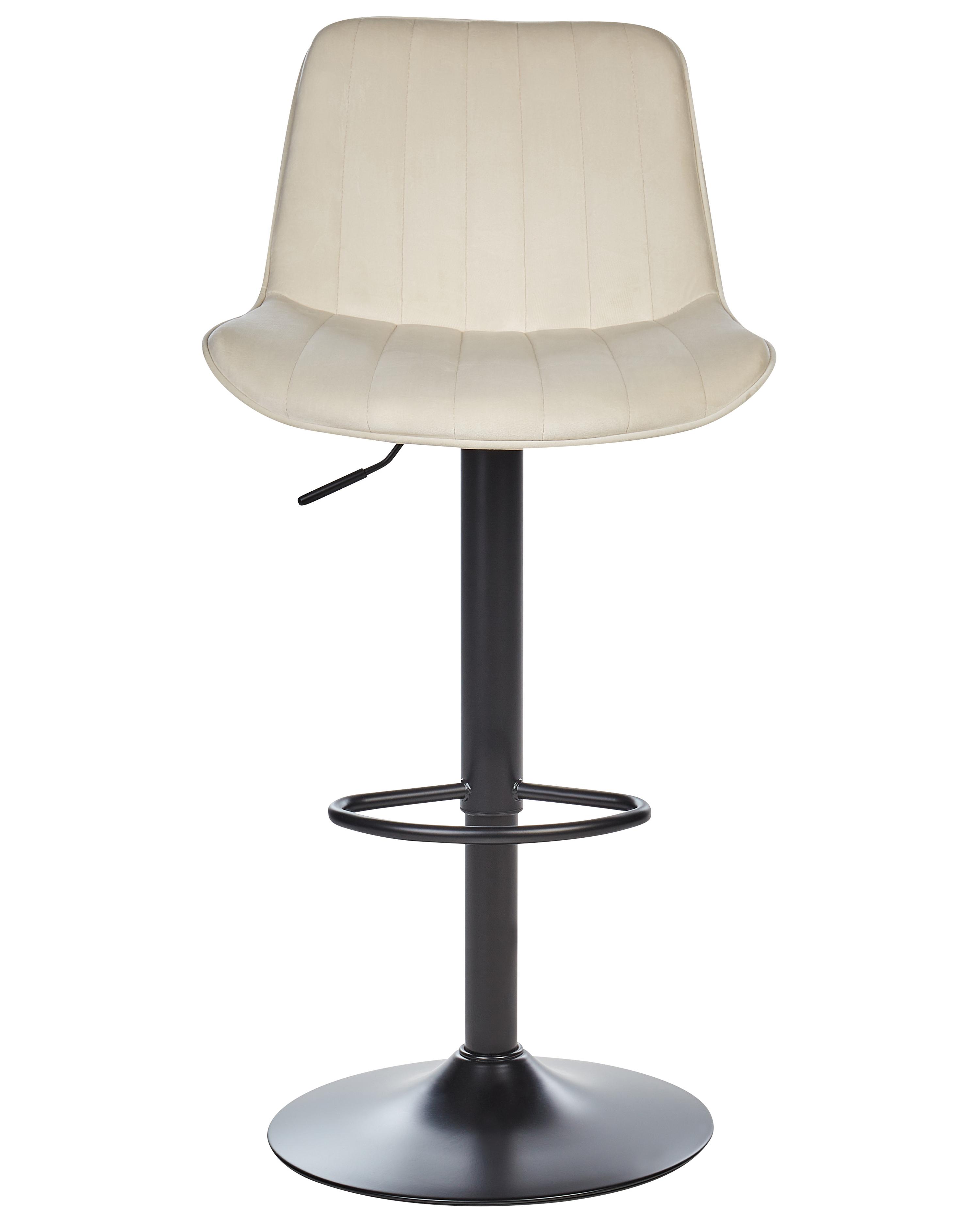 Set van 2 barstoelen DUBROVNIK Fluweel draaibaar Lichtbeige