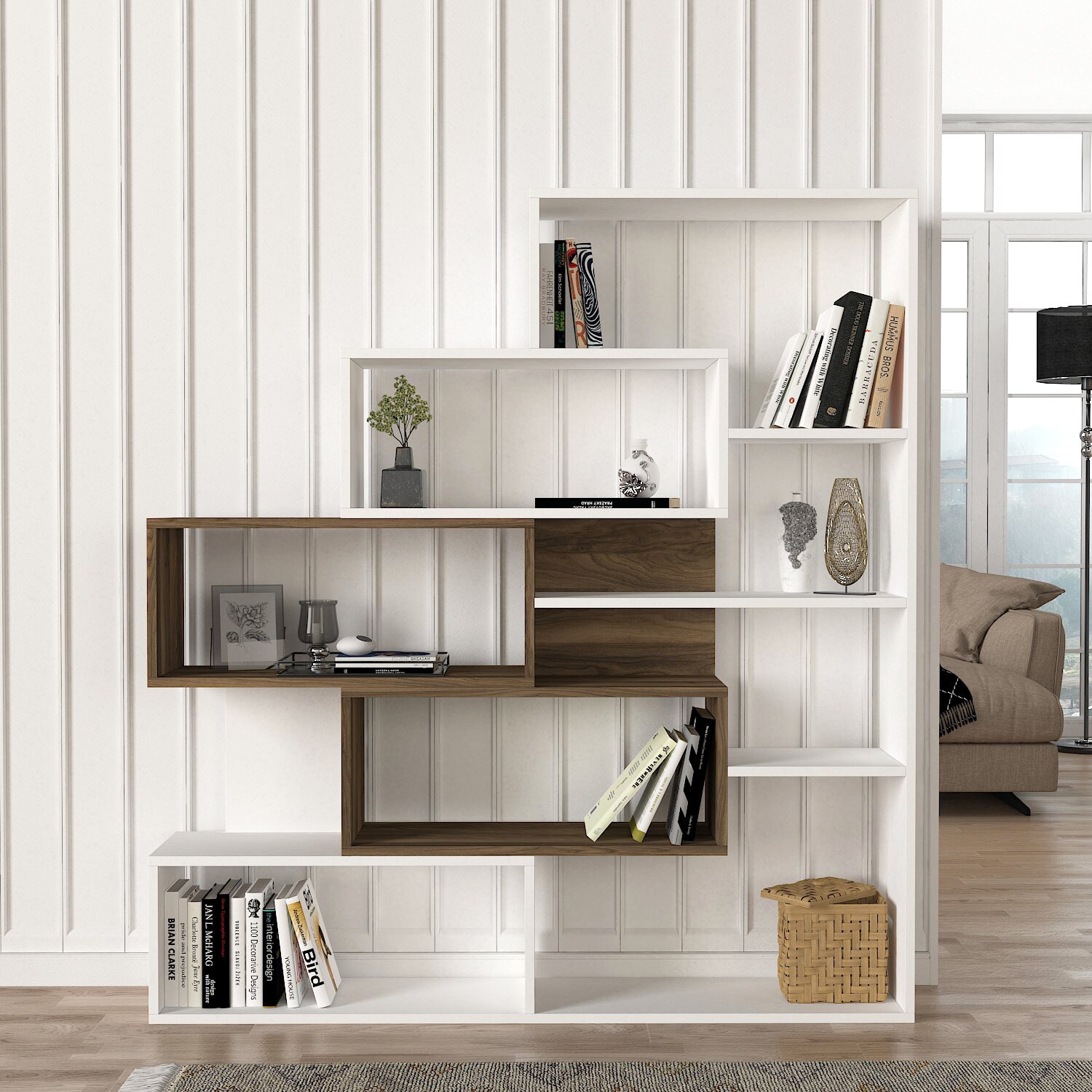 Bücherregal Marla WeißWalnuss