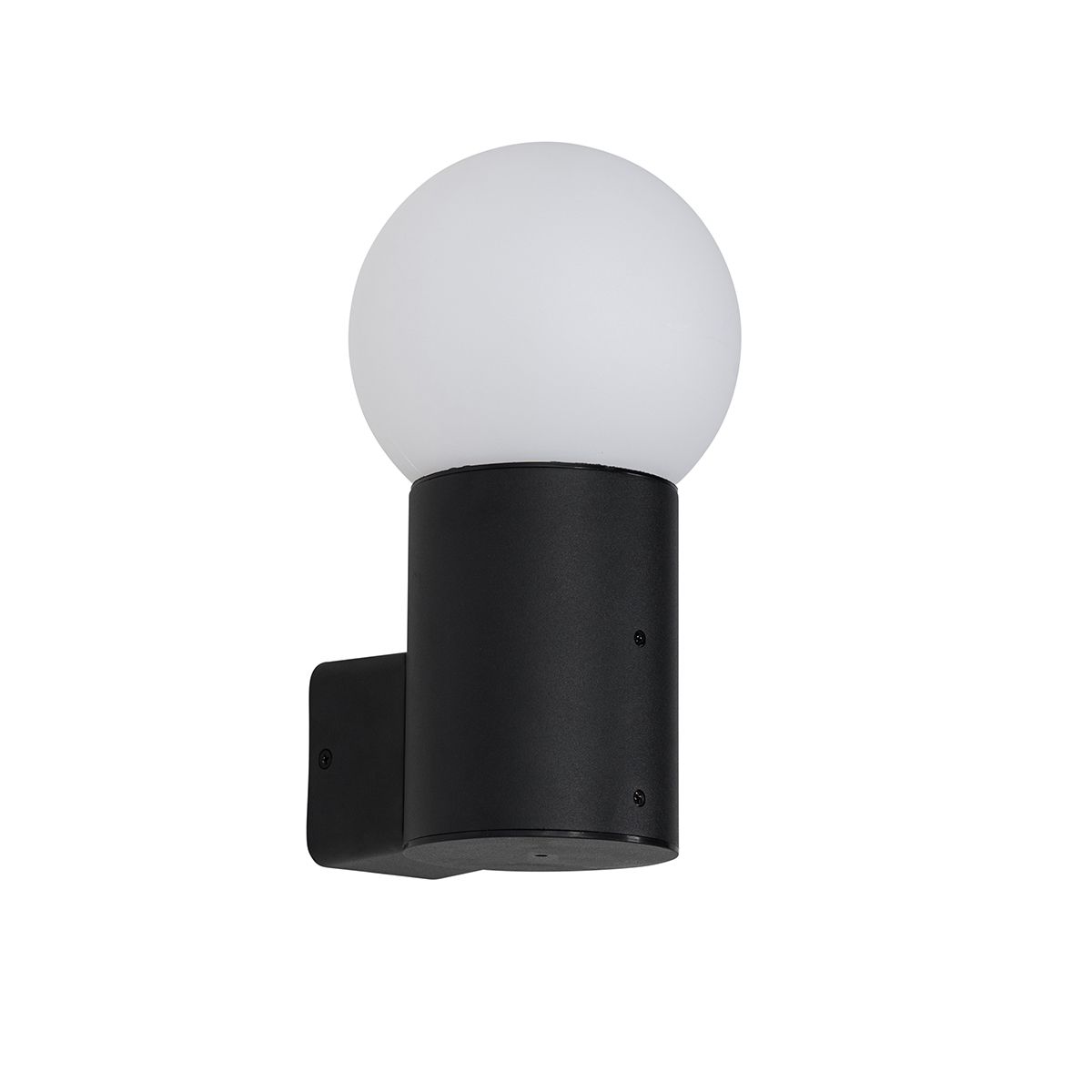 Buiten wandlamp zwart met opaal glas IP44 - Huma