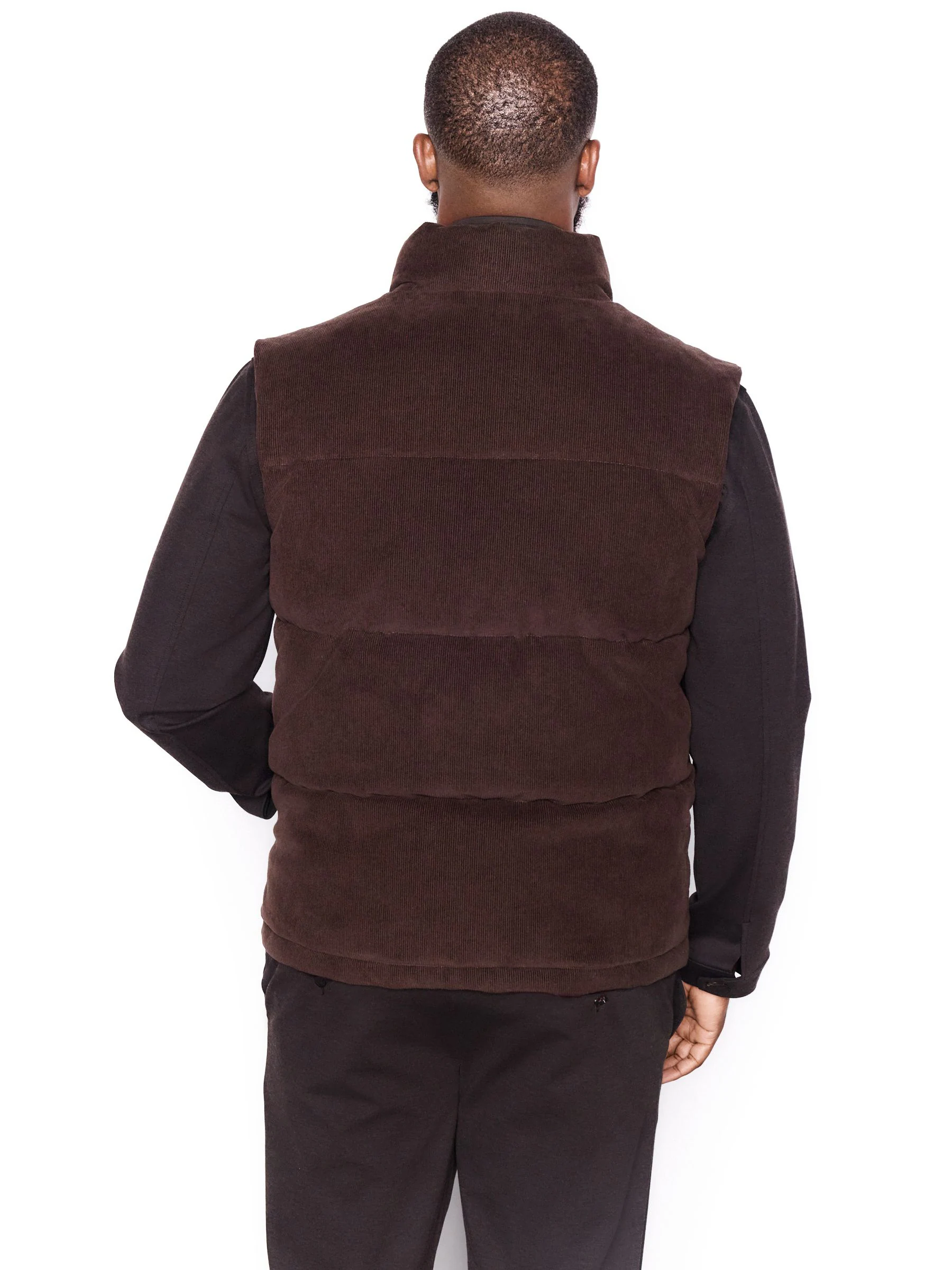 Bruin - Corduroy gewatteerde bodywarmer