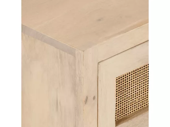 Table de chevet 40x30x50 cm bois massif manguier et fer