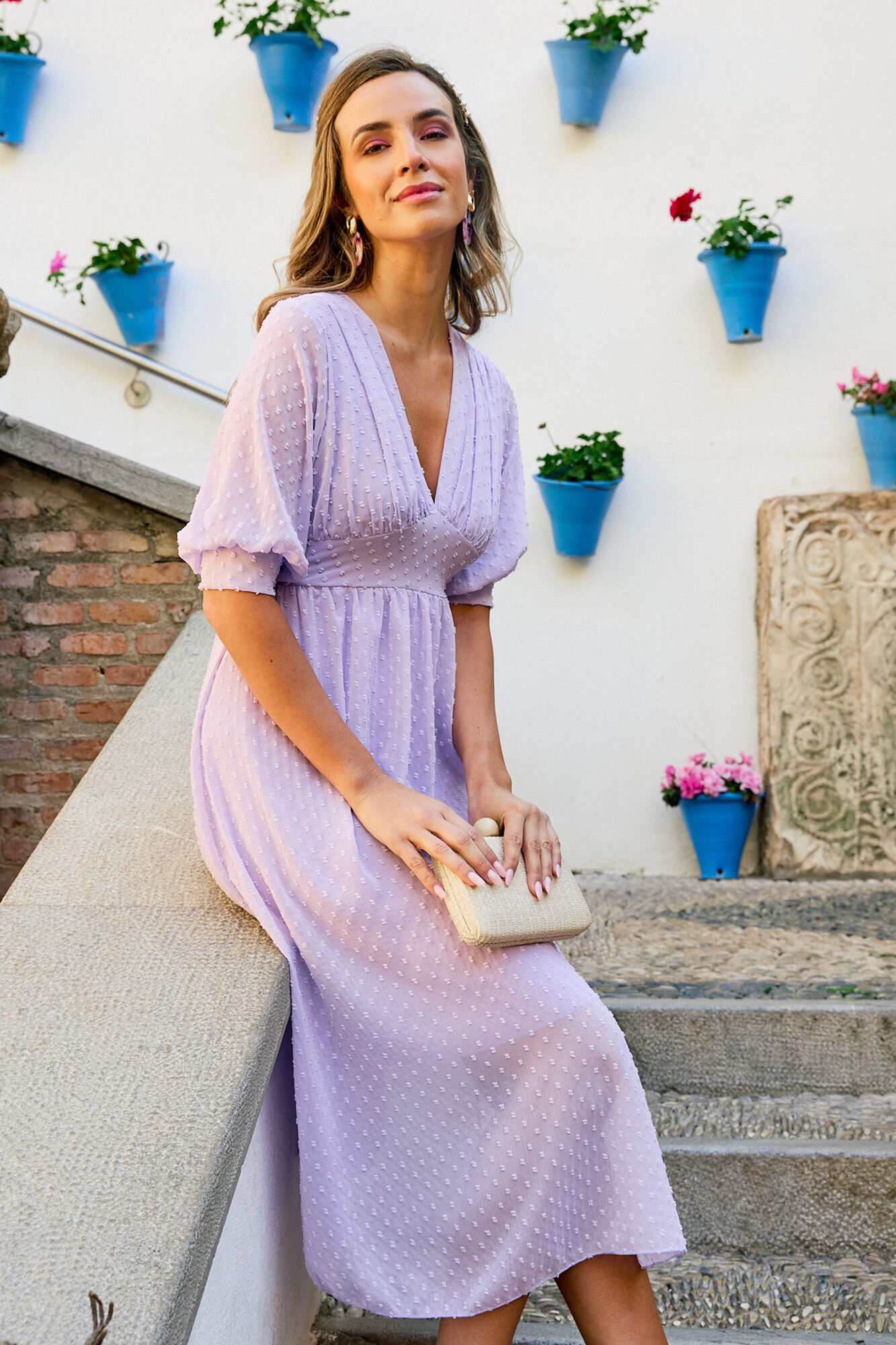 Vestido longo plumeti lilás - Roxo