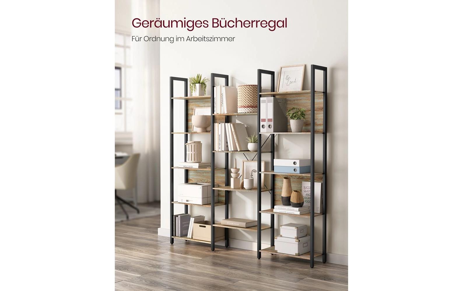 Regal 14 Ablagen 158 x 166 cm, Braun/Schwarz<br>Standregal