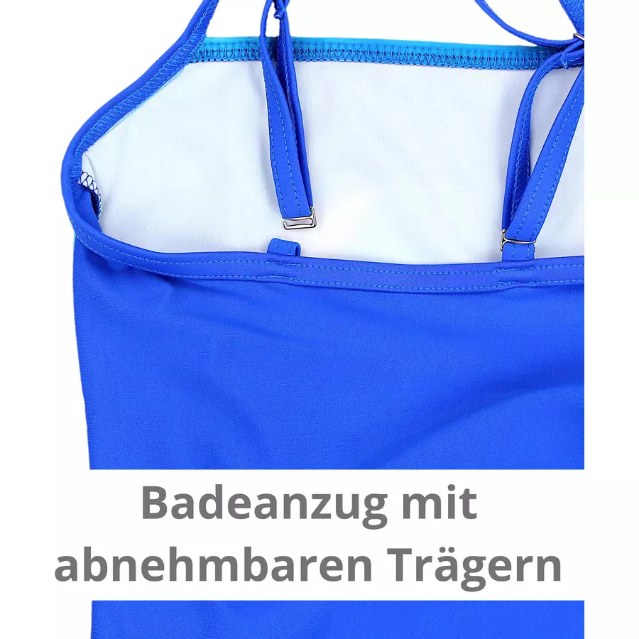 Aquarti Mädchen Badeanzug mit Spaghettiträgern blau Modell 3