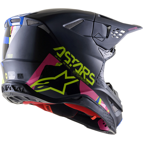 Alpinestars - Casque Supertech S-M8 Echo Noir / Bleu / Jaune fluo / Rose