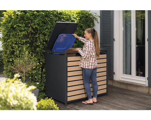 WESTMANN bakkenopbergbox inclusief gasveren en dekseldempers, 132 x 80 x 116 cm, antraciet