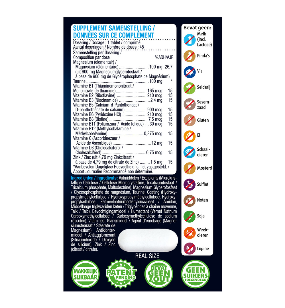Lucovitaal Magnesium Spanning, Stress & Vermoeidheid (45 tabletten)