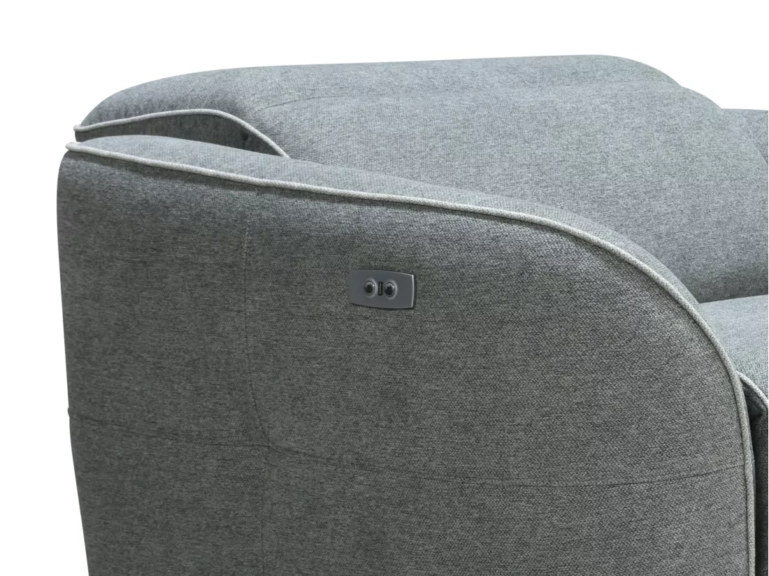Fauteuil relax électrique en tissu chiné gris OZARTO