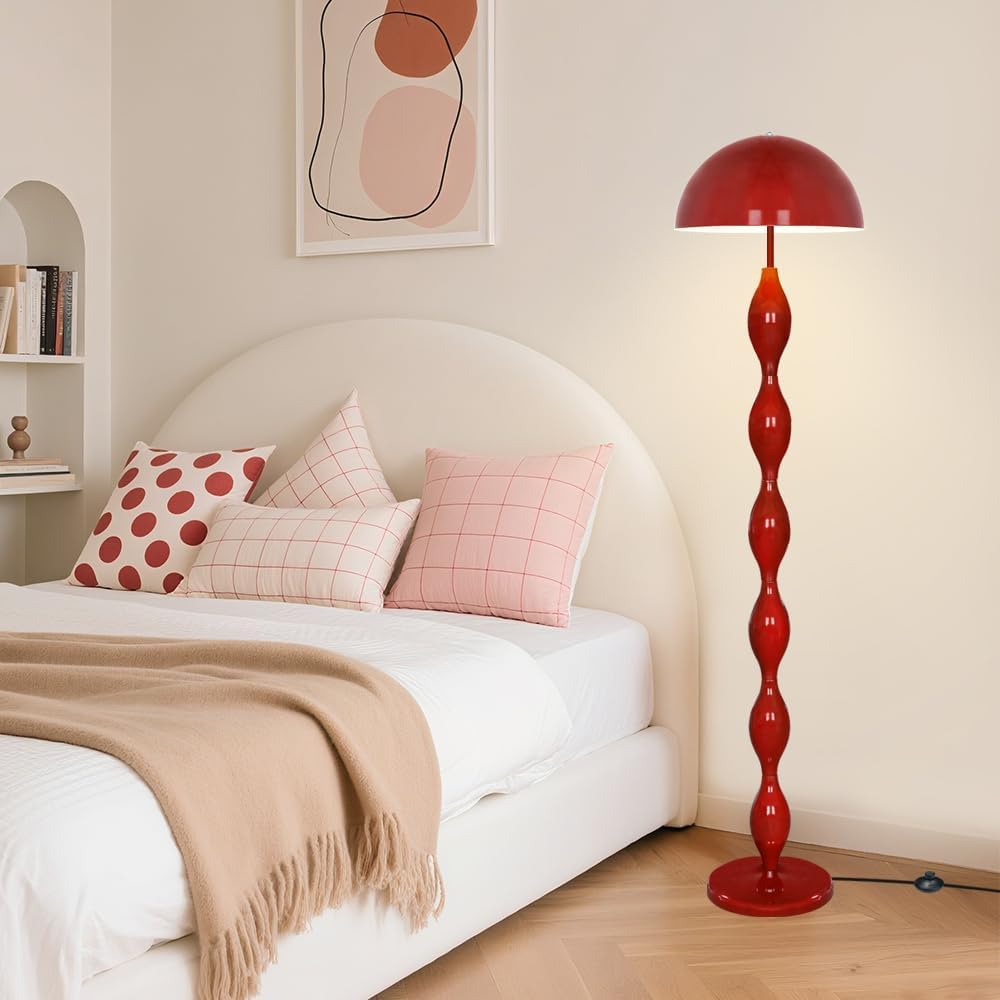 ELINKUME Einzigartige Stehleuchte für das Wohnzimmer, kreative funky rote LED-Pilzlampe 63'mit 3 variablen Farben, moderne Stehleuchtes für das Schlafzimmer,das Büro,die Ecke
