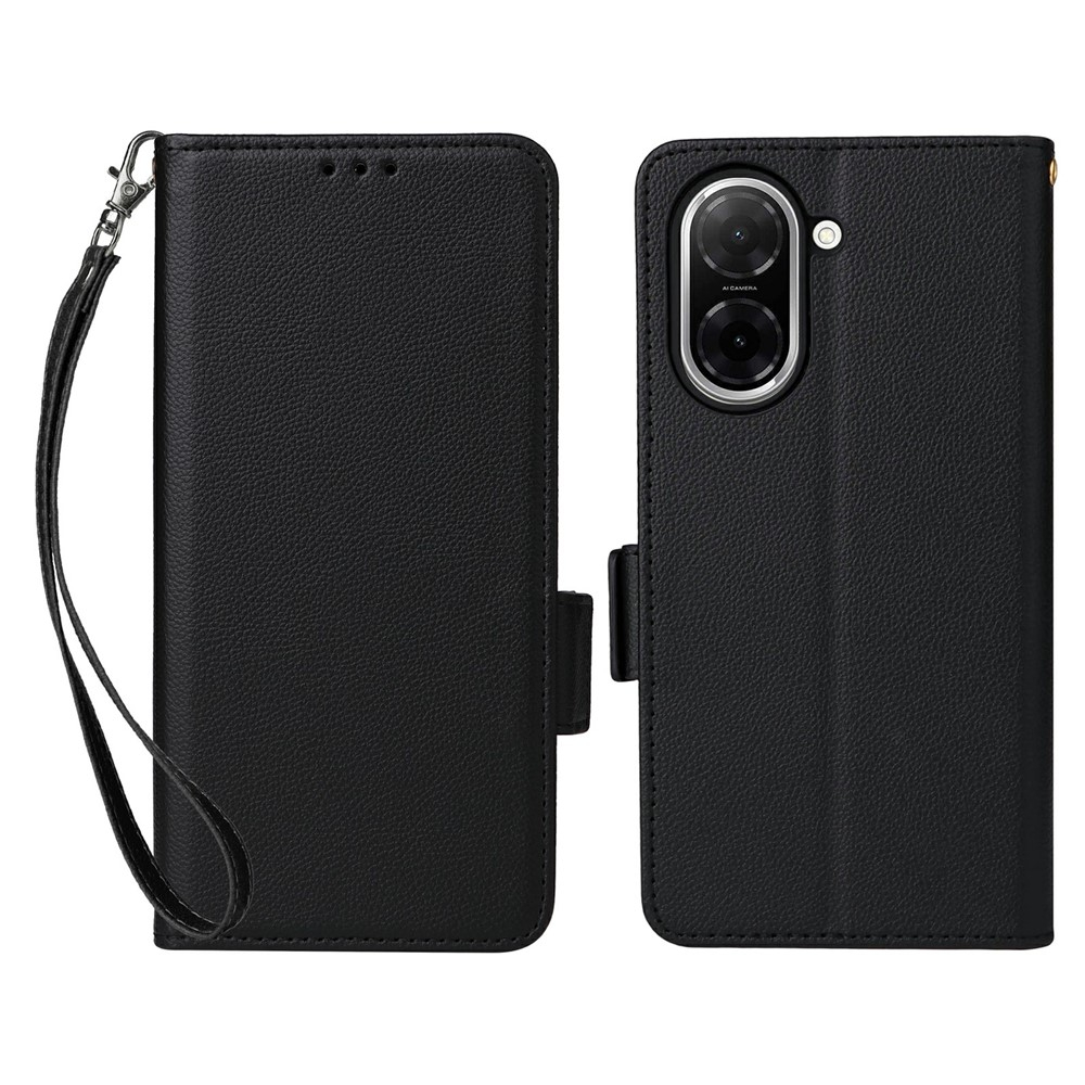 Xiaomi Redmi A5 4G Leder Tasche Flip Cover Litchi Look - Schwarz